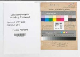 Entnazifizierung Albrecht Von Fiebig , geb. 04.12.1891 (Lagerist)
