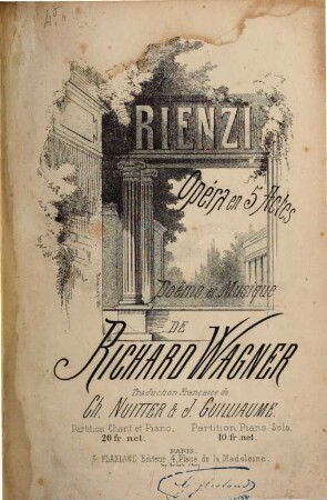 Rienzi : opéra en 5 actes