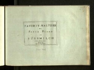 Favorit-Waltzer für's Forte-Piano : op. 3