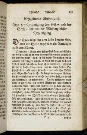 Achtzehente Abtheilung.