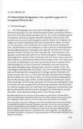 Zur historischen Komponente eines synchron-gegenwartsbezogenen Wörterbuchs
