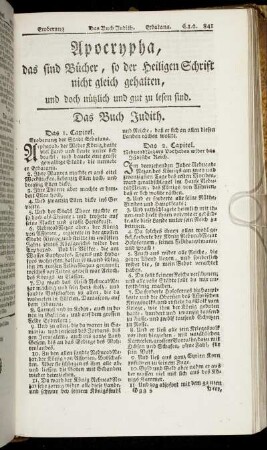 Das Buch Judith. - Das Buch Tobiä.