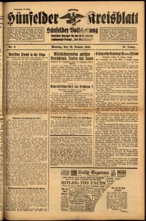Ausgabe vom Montag, den 19. Januar 1942.