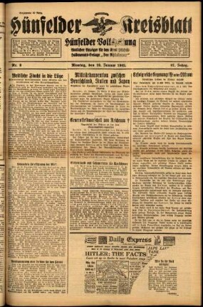 Ausgabe vom Montag, den 19. Januar 1942.