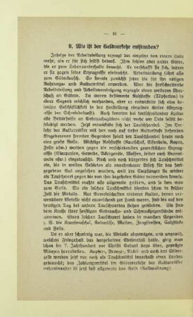 9. Wie ist der Geldverkehr entstanden?