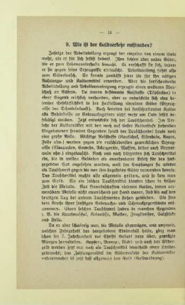 9. Wie ist der Geldverkehr entstanden?