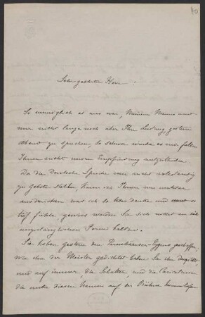 Brief von Cosima Wagner an Ludwig Schnorr von Carolsfeld - BSB Fasc.germ. 159.40