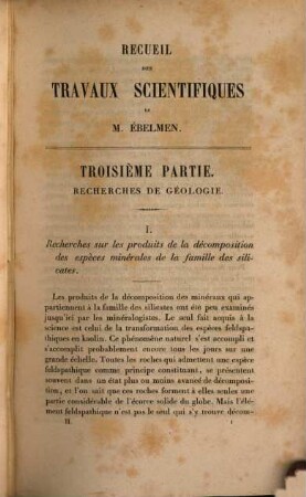 Recueil des travaux scientifiques de M. Ébelmen, 2