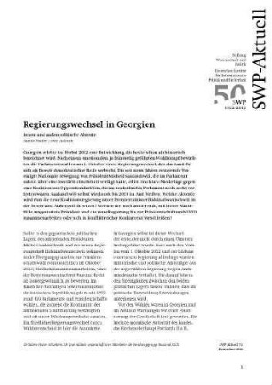 Regierungswechsel in Georgien : Innen- und außenpolitische Akzente