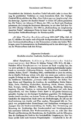 Rezensionen und Hinweise : Allgemeine Ortskunde: Geschichte einzelner Stadtteile, Nachbarorte und -gebiete