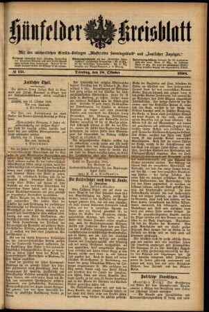 Ausgabe vom Dienstag, den 18. Oktober 1898.