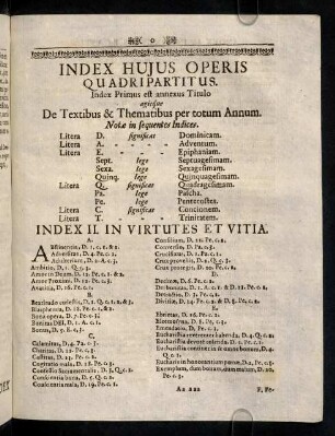 Index III In Virtutes Et Vitia