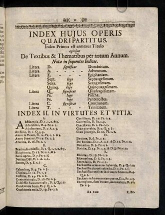 Index III In Virtutes Et Vitia