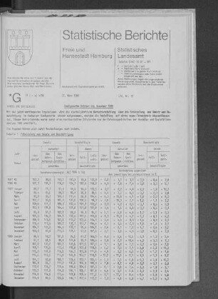 Gastgewerbe Oktober bis Dezember 1988 : Lfd. Nr. 12
