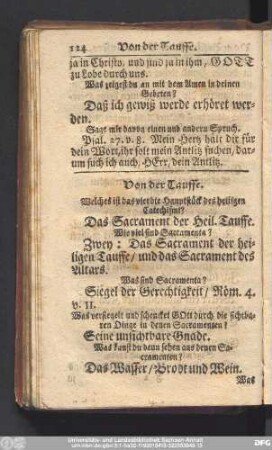 Von der Tauffe.