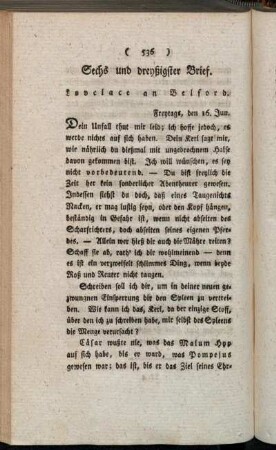 Sechs und dreyßigster Brief. Lovelace an Belford. - Sieben und dreyßigster Brief. Lovelace an Belford.