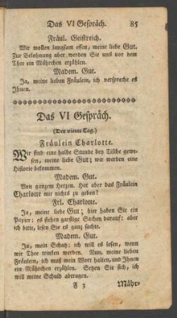Das VI Gespräch.
