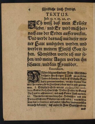 Textus. Job 19. v. 25. 26. 27.