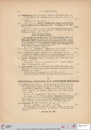 C. Deutsche Fürsten aus anderen Häusern (Nr. 403 - 422)