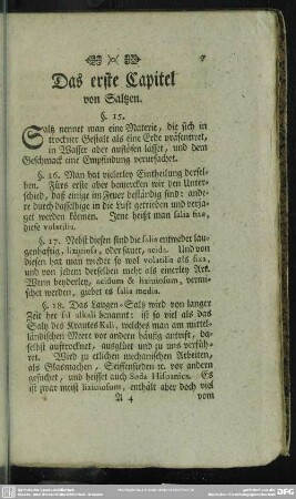 Das erste Capitel vom Saltzen