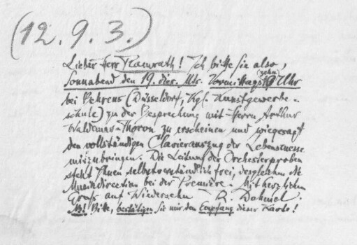 Brief an Konrad Ramrath