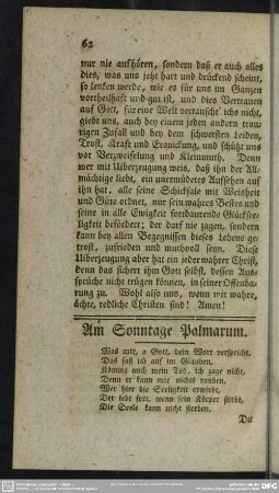 Am Sonntage Palmarum