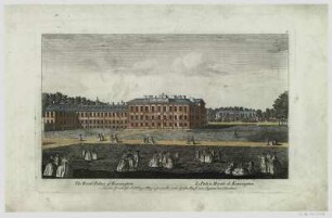 Ansicht vom Kensington-Palast in London, Kupferstich, um 1800? : The Royal Palace of Kensington = Le Palais Royale de Kensington. - London : Robert Sayer, [um 1800?]. - 1 Ansicht : kol. Kupferst., 27 x 16 cm Oben rechts: 6