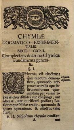 Georgii Friderici Stabelii ... Chymiae dogmatico-experimentalis tomus ..., 1. Doctrinae chymicae fundamenta