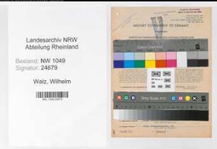 Entnazifizierung Wilhelm Walz , geb. 14.02.1902 (Bahnobersekretaer)