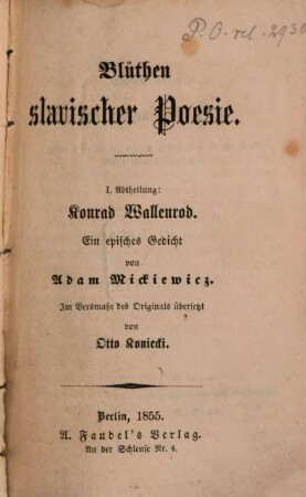 Konrad Wallenrod : ein episches Gedicht