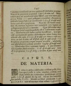 Caput. V. De Materia.