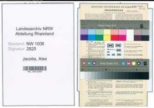 Entnazifizierung Alex Jacobs , geb. 30.03.1907 (Baecker)
