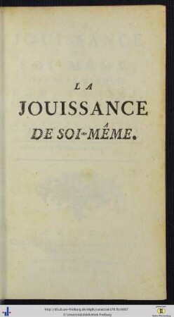 La jouissance de Soi-même