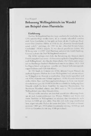 Bebauung Wellingbüttels im Wandel am Beispiel eines Flurstücks