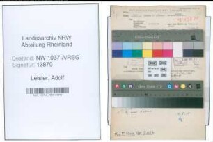 Entnazifizierung Adolf Leister , geb. 05.05.1909 (Finanzgerichtsrat)