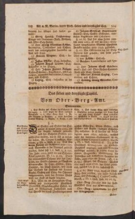 Das sieben und dreyßigste Capitel. Vom Ober-Berg-Amt
