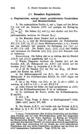 § 9. Besondere Kegelschnitte (34).