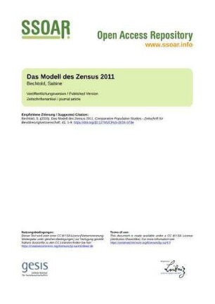 Das Modell des Zensus 2011