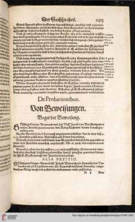 De Probationibus. Von Beweisungen.
