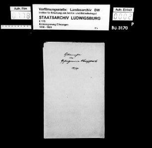 Schuldenwesen der Gesamt- und der Teilgemeinde Obereppach sowie der Teilgemeinden Grünbühl, Untereppach und Wüchern