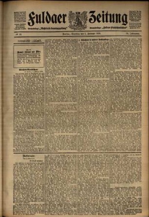 Zweite Ausgabe vom Samstag, den 01. Februar 1908.
