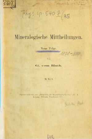 Mineralogische Mittheilungen : (Neue Folge)