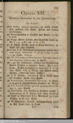 Classis XII. Historia Saxoniae et ius Saxonicum