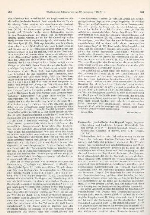 284-285 [Rezension] Finkenzeller, Josef, Glaube ohne Dogma?