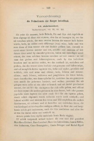 Verordnung die Frohndienste der Burger betreffend