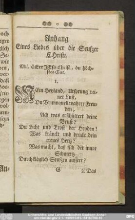 Anhang Eines Liedes über die Seufzer Christi.