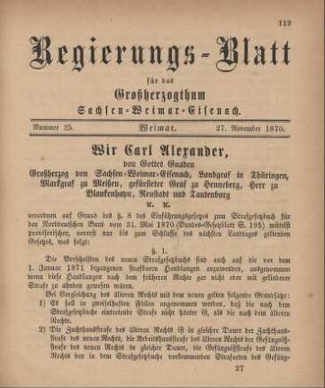 Nr. 25 : 27. November 1870
