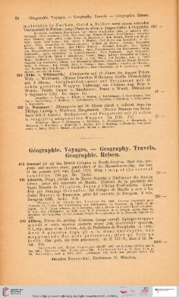 Géographie. Voyages. - Geography. Travels. Geographie. Reisen (Nr. 494 - 578)