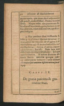 Caput IX. De gratia paterna & gratitudine filiali.