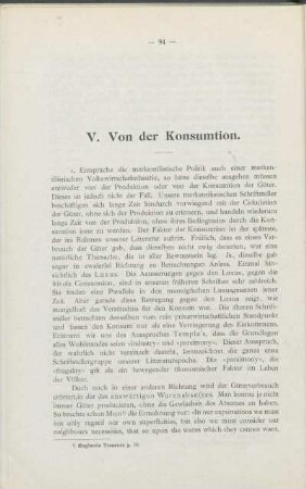 V. Von der Konsumtion.
